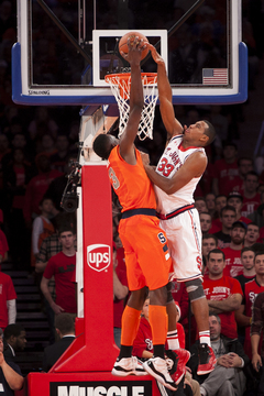 Jerami Grant throws down a thunderous dunk over St. John's forward Orlando Sanchez.