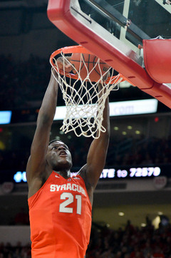 Roberson flushes a two-handed slam for two of his team-high 16 points.