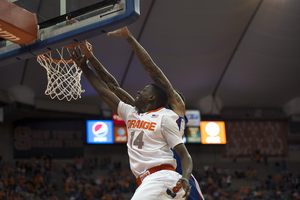 Kaleb Joseph has his right-handed layup from the left side blocked in the second half. He committed eight turnovers in a mixed performance on Sunday. 