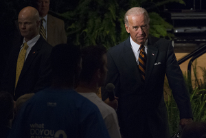 Doors to Goldstein Auditorium will open at 9:30 a.m. The event in which Vice President Joe Biden is scheduled to speak at will begin around 11:45 a.m.