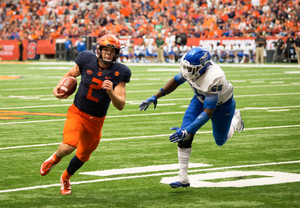 Junior quarterback Eric Dungey struggled Saturday to pass with consistency and evade the MTSU blitz packages.