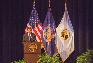 Mayor Ben Walsh on Wednesday night addressed Syracuse's looming fiscal crisis and economic development, among other things. 