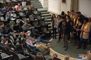 Seniors in the Student Association were honored at the meeting for their time served with the association.