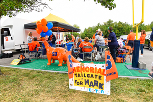 The memorial tailgate for Mark Fenton that also served as a fundraiser for the National Kidney Foundation. 