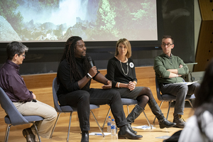 Three SU faculty speakers spoke at a panel in Slocum Hall on Wednesday night.