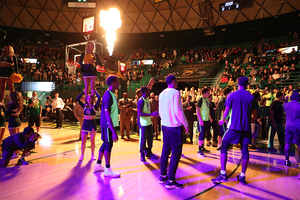 Baylor introduces its starting lineup pregame.