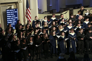 The Hendricks Chapel Choir performed at Sunday's Music and Message program, which was dedicated to Black History Month. All the pieces in the program come from Black composers.