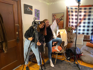 Saachi Jain (left) and Ania Johnston (right) were members of the film crew for 