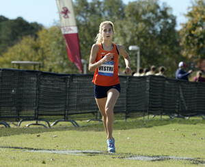 Amanda Vestri finished seventh overall and was the top ACC finisher in the women's 6,000-meter.