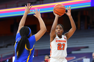 Kiara Lewis is one of the best 3-point shooters on the Orange, but she still hits shots inconsistently from behind the arc.