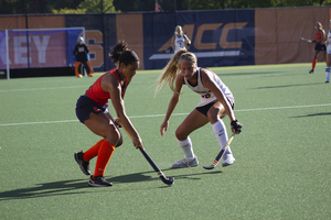 Syracuse (pictured here in 2019 against Virginia, took on St. Joseph's in its first spring game of 2021.