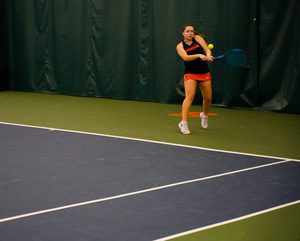 Viktoriya Kanapatskaya lost in straight sets on Sunday against Penn State. 