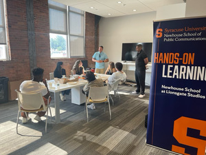 Hamilton’s students from SU helped with the project through the Newhouse School’s Lionsgate immersion experience, offering them valuable experience and inspiration for their own careers.