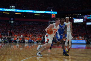 Joe Girard III scored 21 points in the 77-55 loss to Duke. 