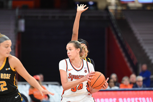 Northern Iowa features MVC Preseason Player of the Year Grace Boffeli, as Syracuse's Izabel Varejão (pictured) and Alyssa Latham are set to battle the Panthers' forward.