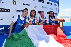 Former Syracuse rower Nicholas Kohl (middle right) is pursuing his dreams of competing in the Olympics with Italy. 