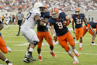 Defensive end Robert Welsh intercepted a Hackenberg pass in the fourth quarter and returned the ball to the one-yard line. Welsh did a flip toward the goal line but came up a tad short, setting Jerome Smith up for his second touchdown of the game. 