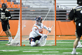 Drake Porter looks back after a shot splits through. 